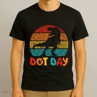 Vintage Dinosaur Happy Dot Day For Teacher T-Shirt thumb 3