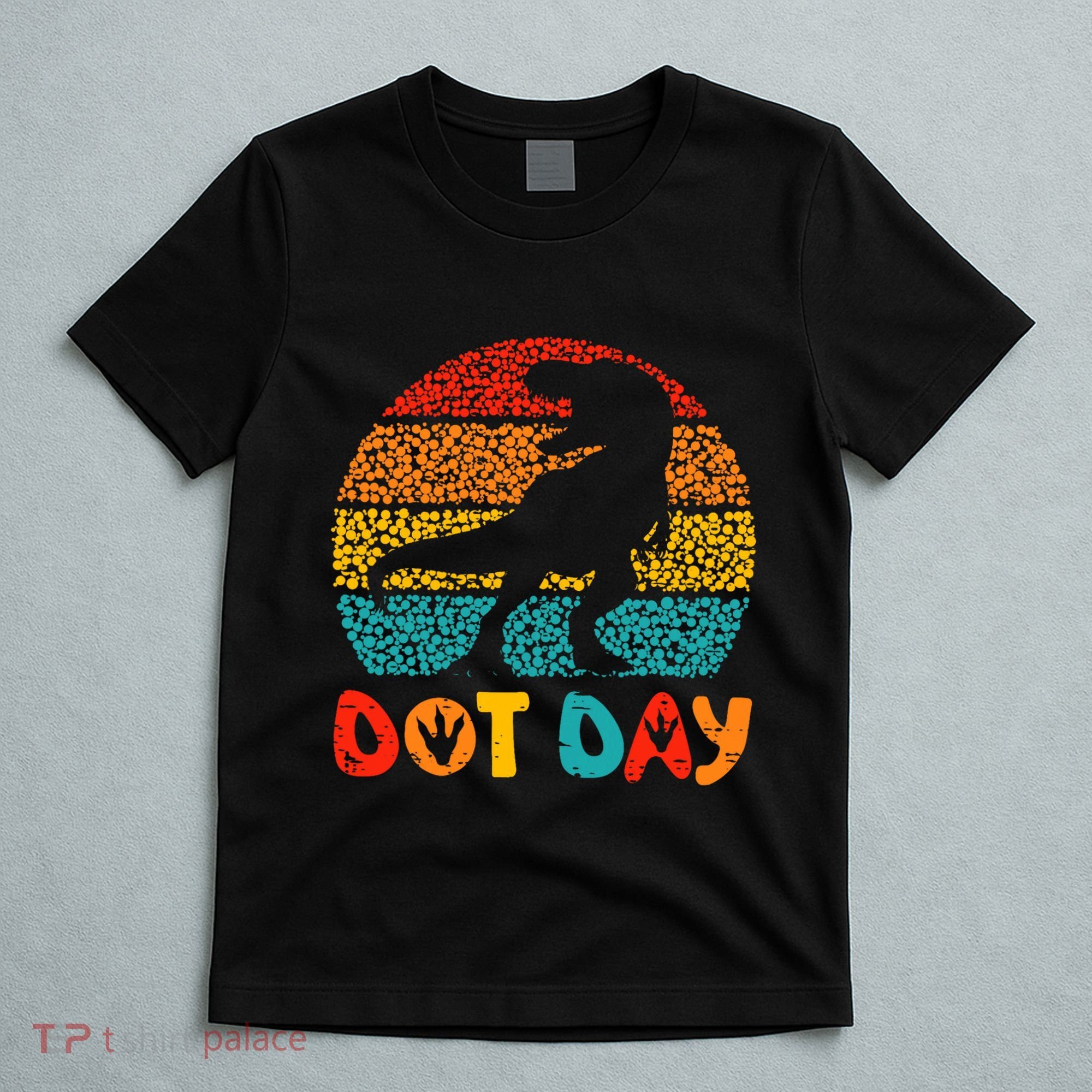 Vintage Dinosaur Happy Dot Day For Teacher T-Shirt