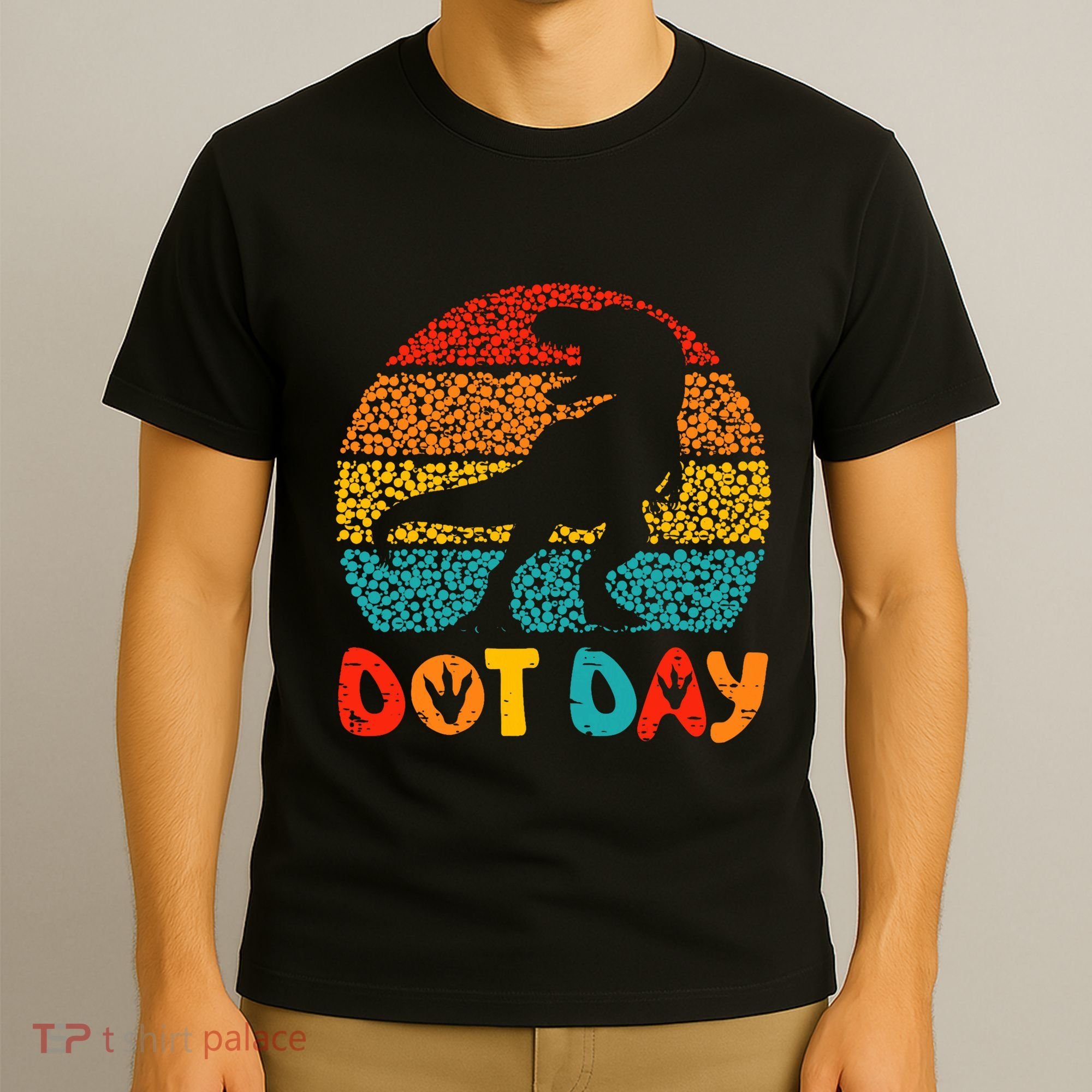Vintage Dinosaur Happy Dot Day T-Shirt