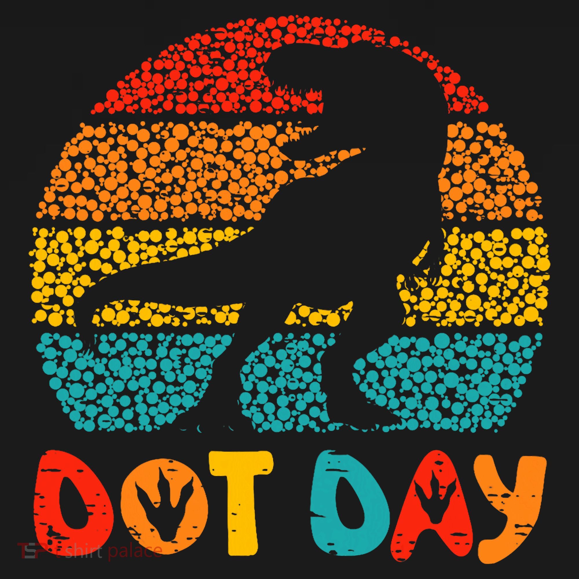 Vintage Dinosaur Happy Dot Day T-Shirt