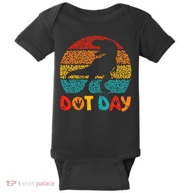 Vintage Dinosaur Happy Dot Day Baby Bodysuit