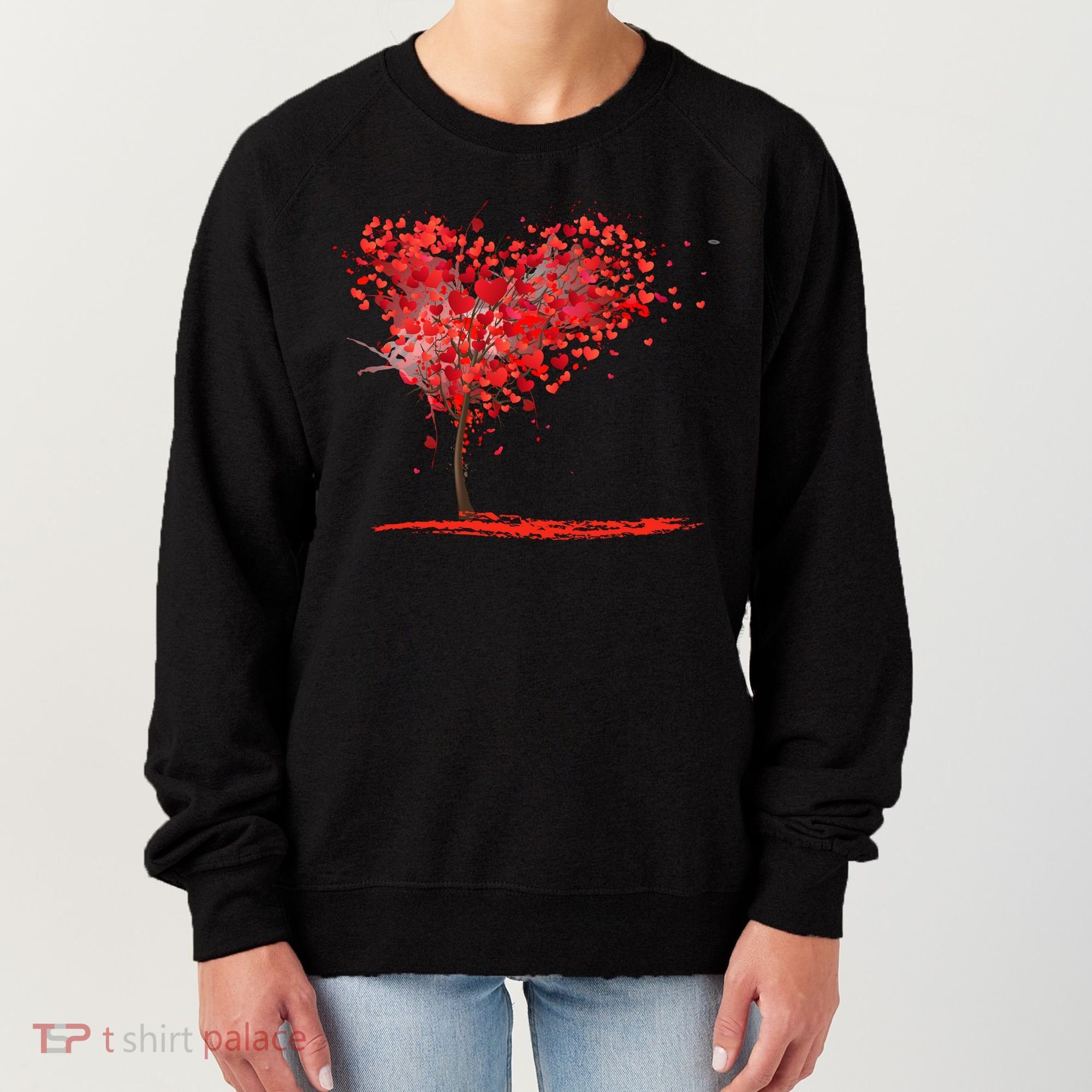 Valentines Day Heart Shaped Tree Women's Sweatshirt