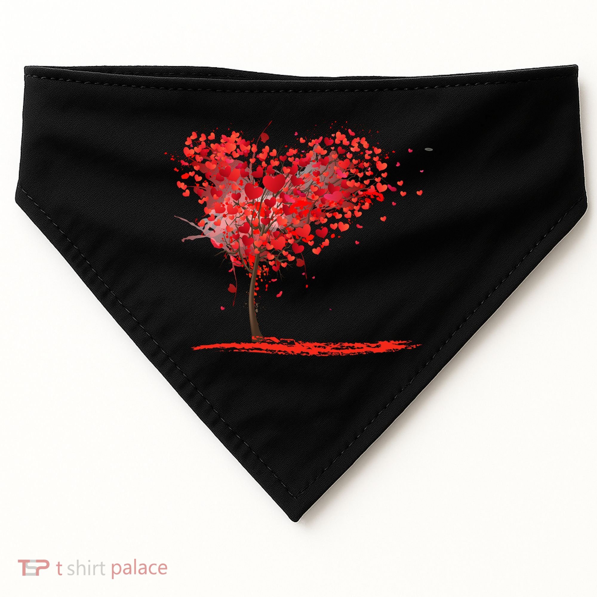 Valentines Day Heart Shaped Tree USA-Made Doggie Bandana