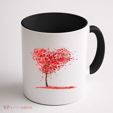 Valentines Day Heart Shaped Tree Coffee Mug back