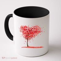 Valentines Day Heart Shaped Tree Coffee Mug thumb 0