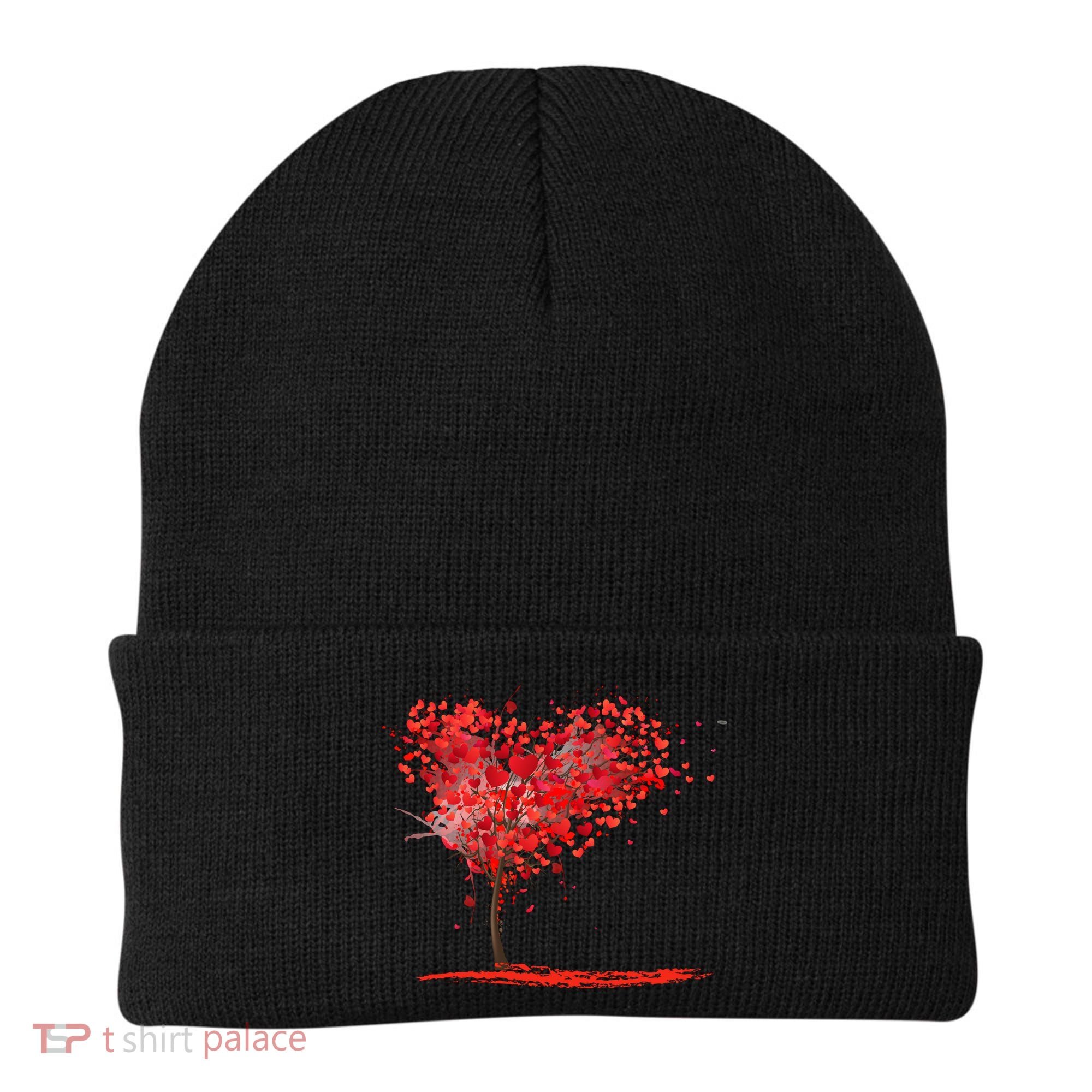 Valentines Day Heart Shaped Tree Beanie