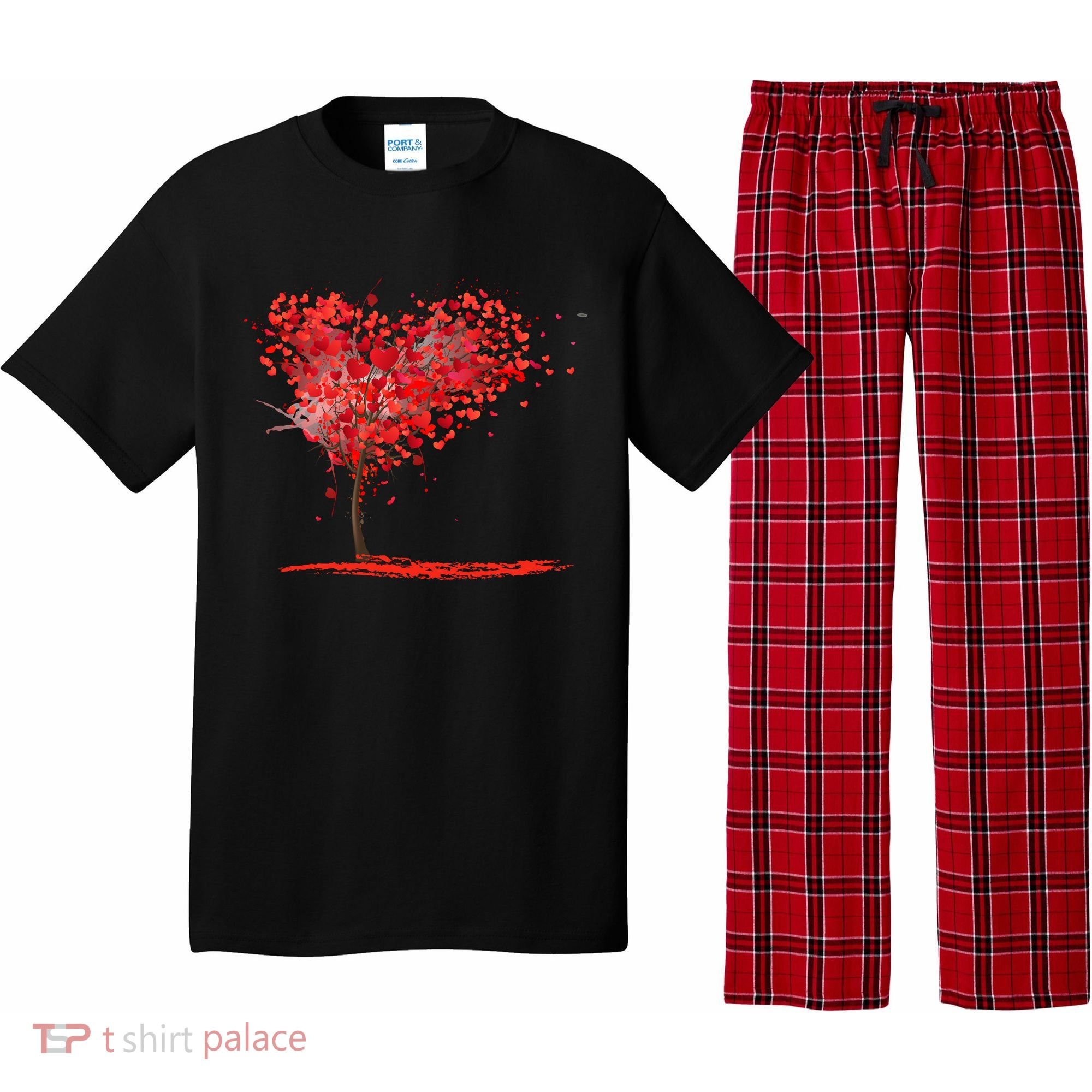 Valentines Day Heart Shaped Tree Pajama Set