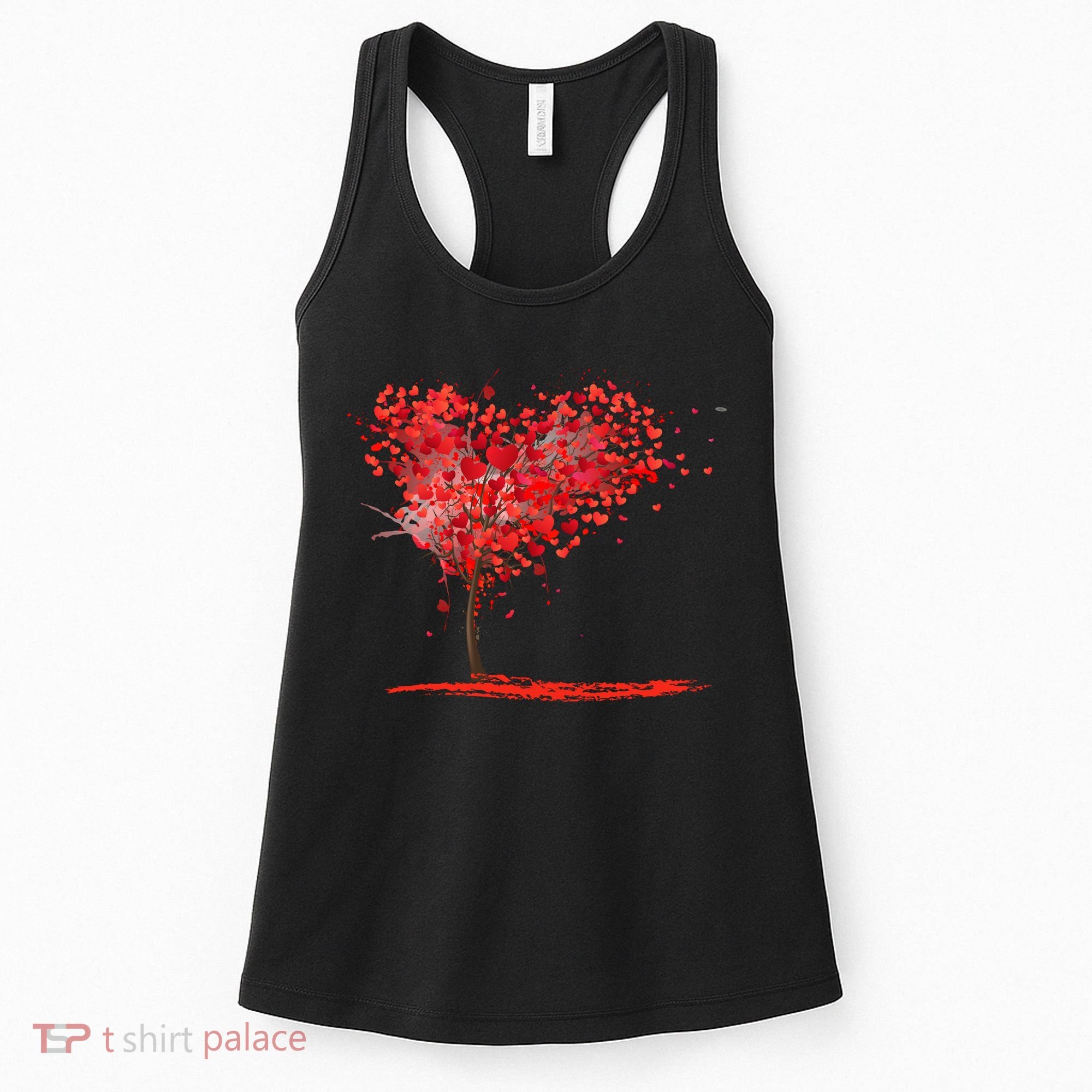 Valentines Day Heart Shaped Tree Women's Tank Top
