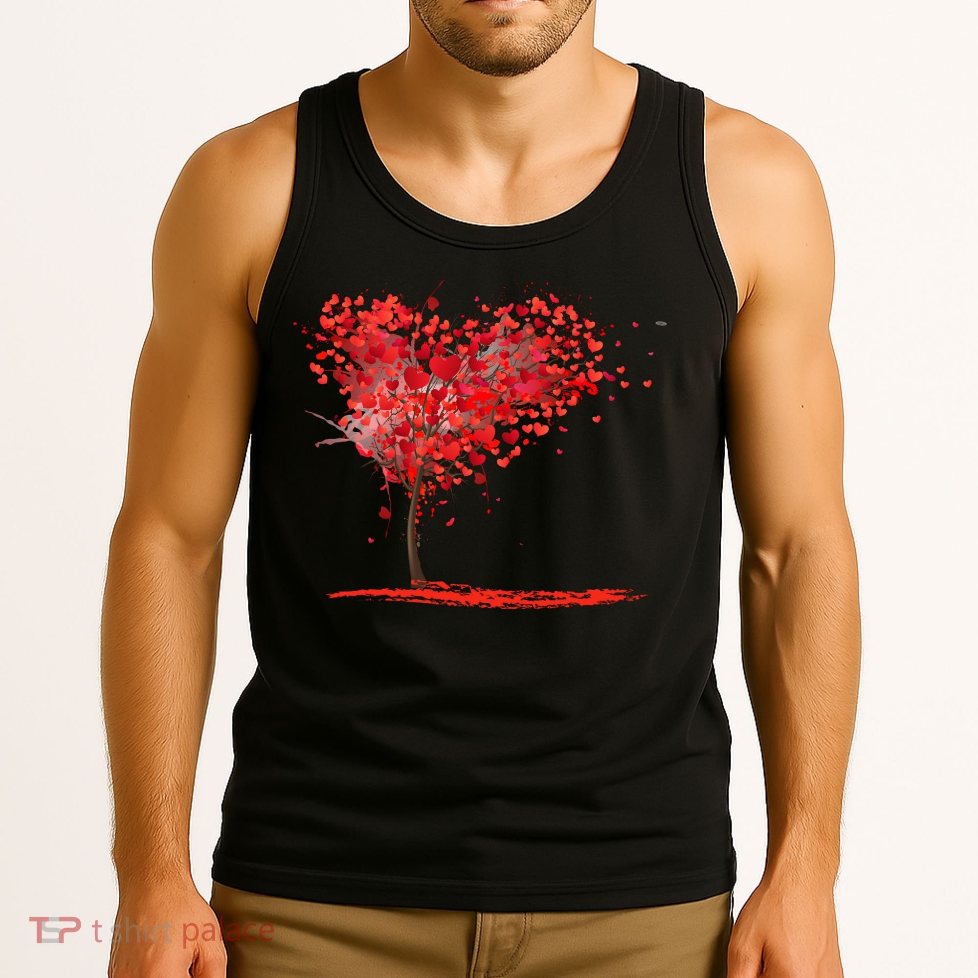 Valentines Day Heart Shaped Tree Tank Top