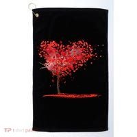 Valentines Day Heart Shaped Tree Golf Towel thumb 0