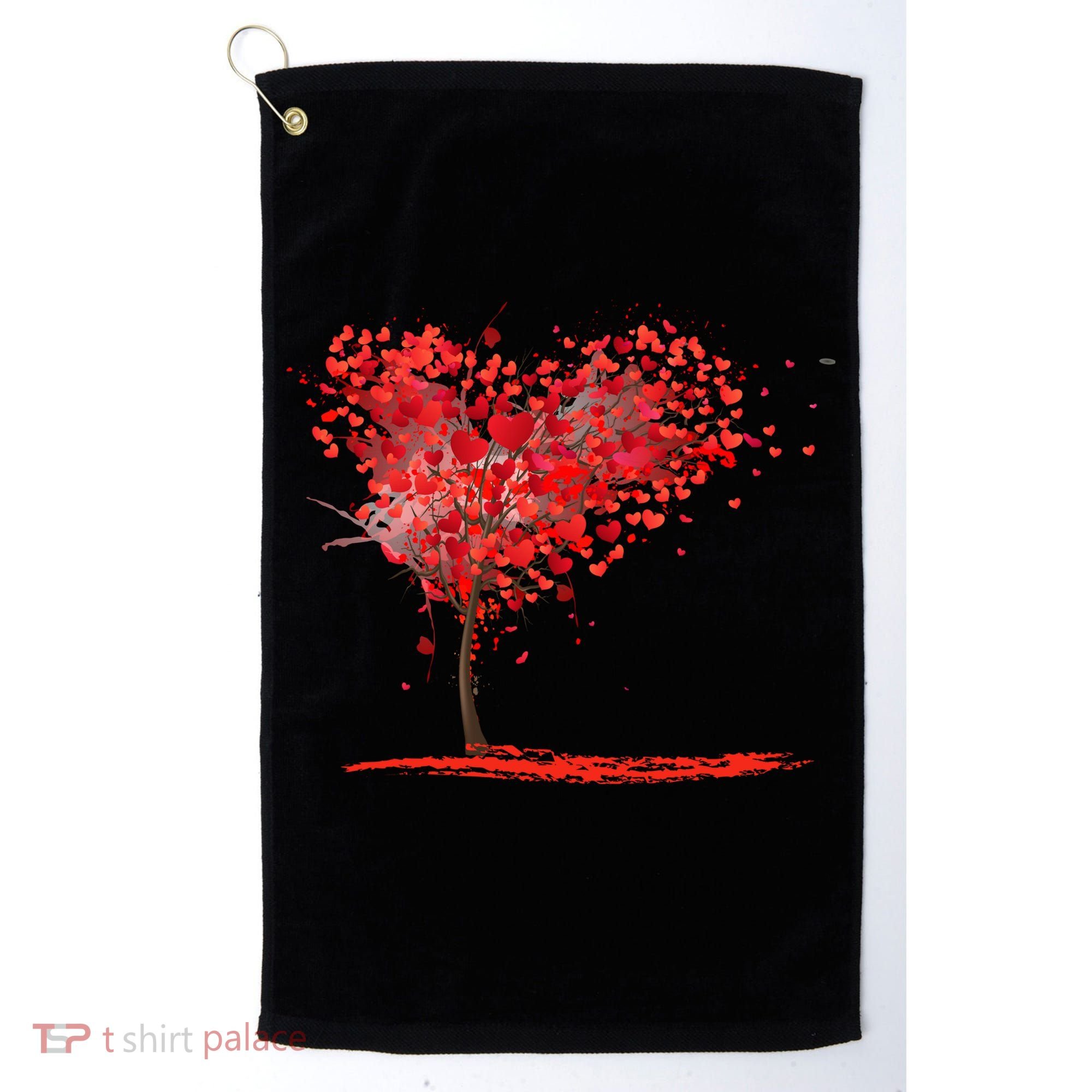 Valentines Day Heart Shaped Tree Golf Towel