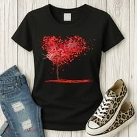 Valentines Day Heart Shaped Tree Women's T-Shirt thumb 3