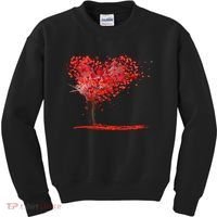 Valentines Day Heart Shaped Tree Kids Sweatshirt thumb 0