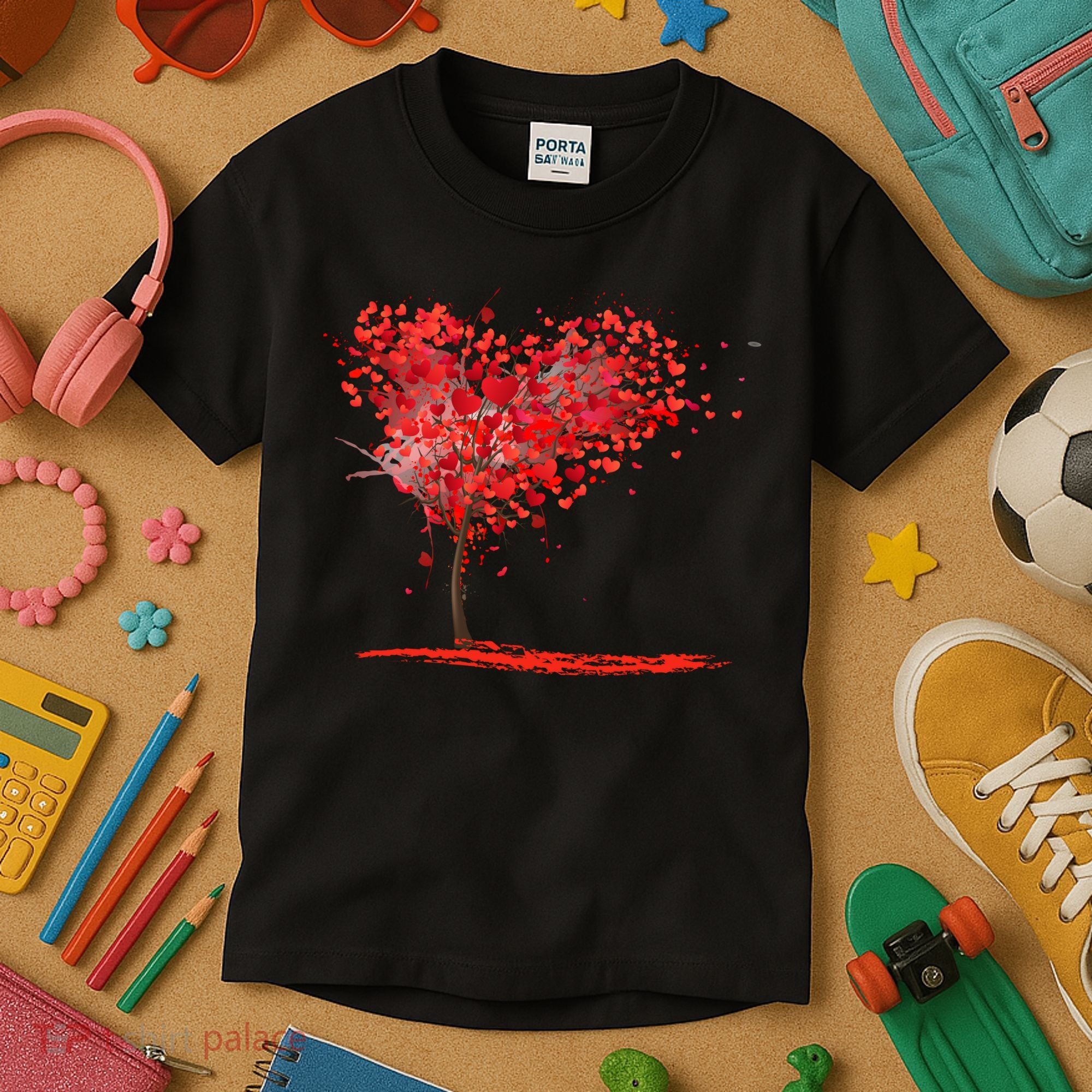 Valentines Day Heart Shaped Tree Kids T-Shirt