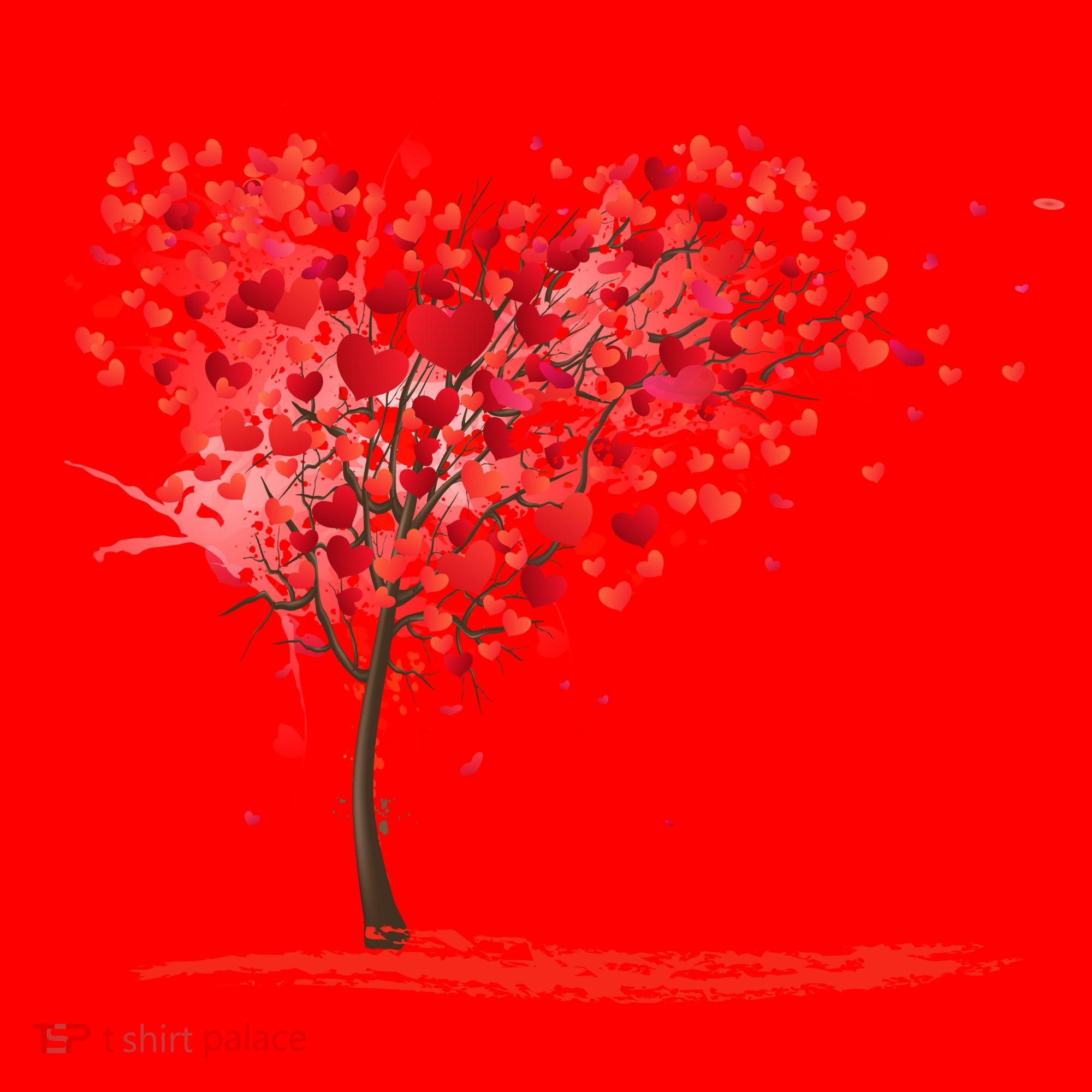 Valentines Day Heart Shaped Tree Santa Hat