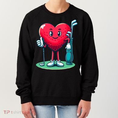 ValentineS Day Heart Shaped Golf Lovers Player Golfers Women's Sweatshirt