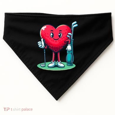 ValentineS Day Heart Shaped Golf Lovers Player Golfers USA-Made Doggie Bandana