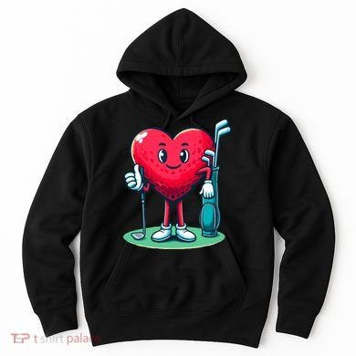 ValentineS Day Heart Shaped Golf Lovers Player Golfers Hoodie