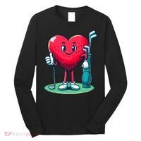 ValentineS Day Heart Shaped Golf Lovers Player Golfers Long Sleeve Shirt thumb 0
