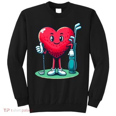 ValentineS Day Heart Shaped Golf Lovers Player Golfers Sweatshirt
