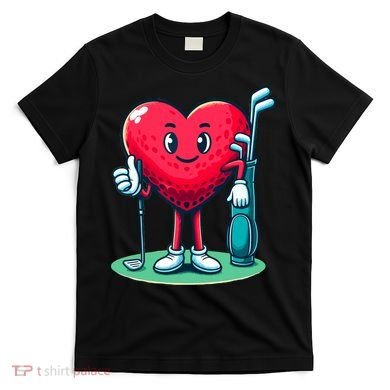 ValentineS Day Heart Shaped Golf Lovers Player Golfers T-Shirt