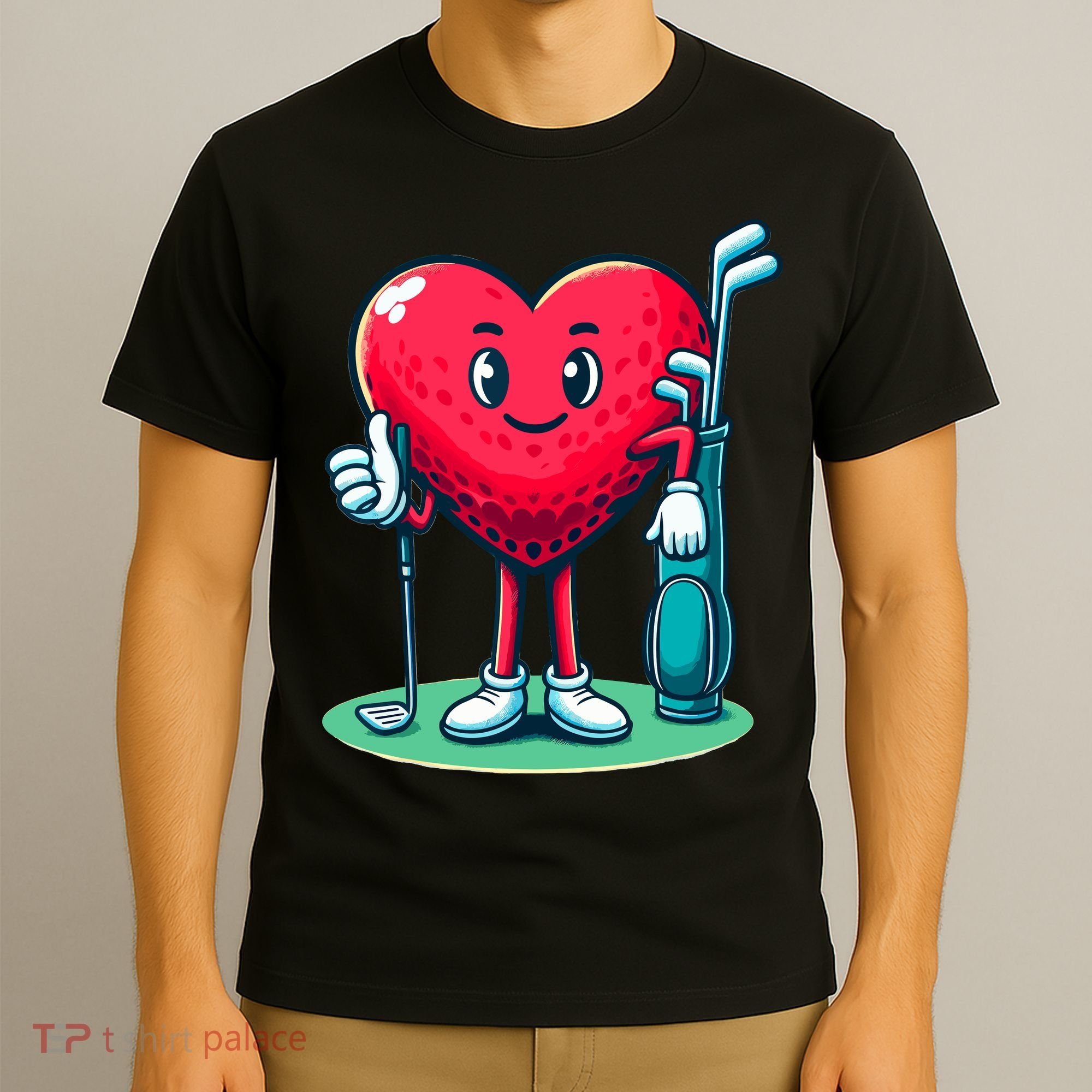 ValentineS Day Heart Shaped Golf Lovers Player Golfers T-Shirt