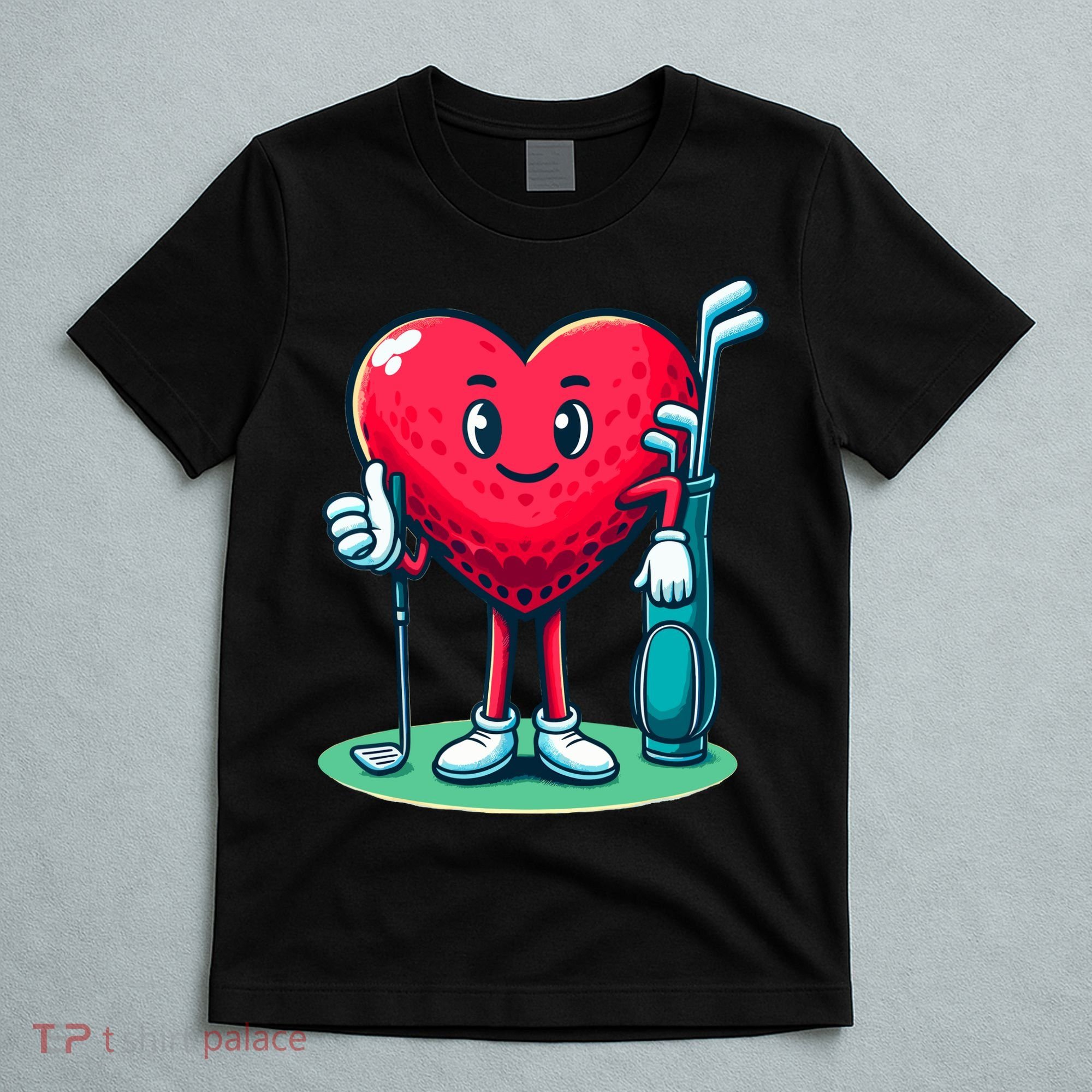 ValentineS Day Heart Shaped Golf Lovers Player Golfers T-Shirt