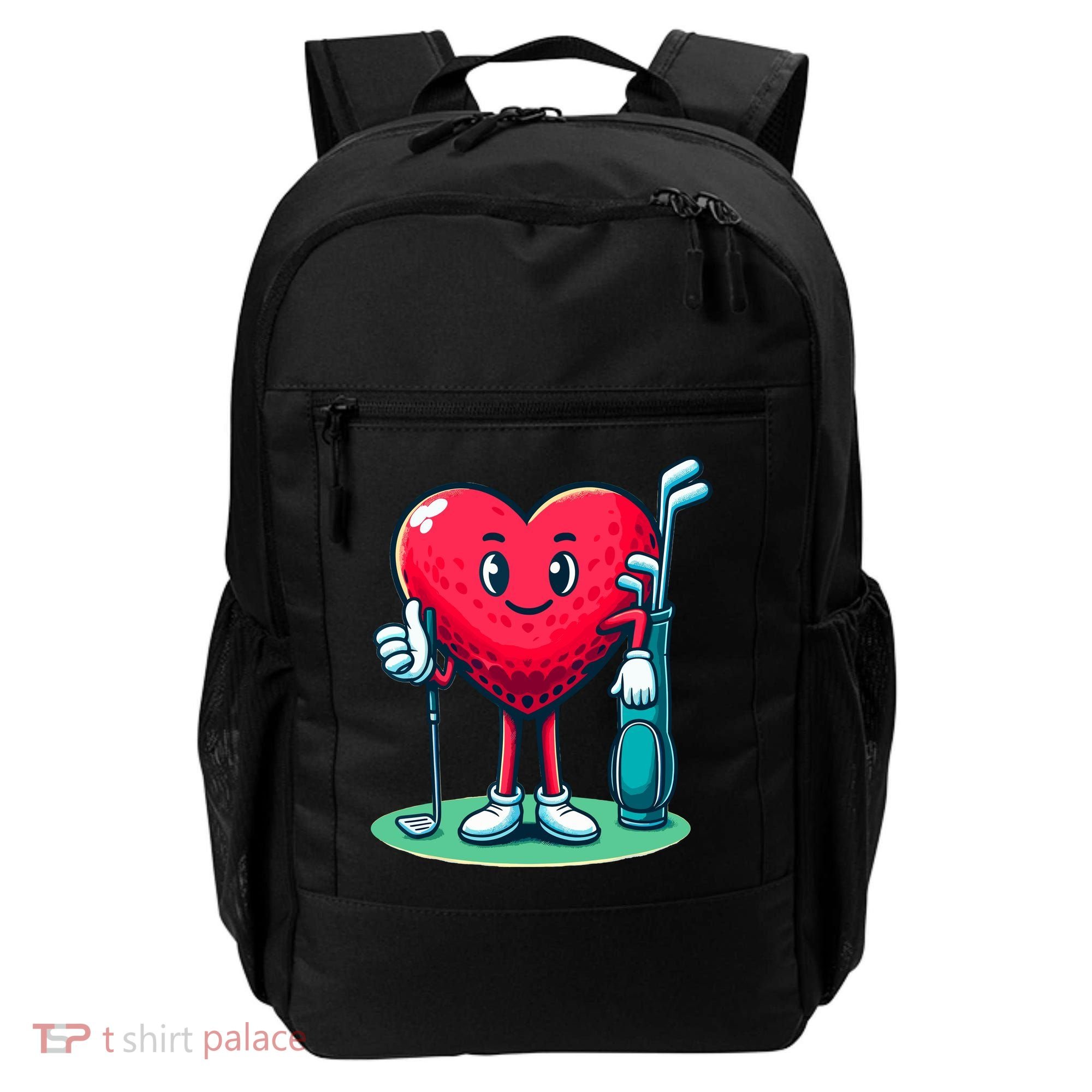 ValentineS Day Heart Shaped Golf Lovers Player Golfers Backpack