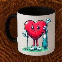 ValentineS Day Heart Shaped Golf Lovers Player Golfers Coffee Mug thumb 2