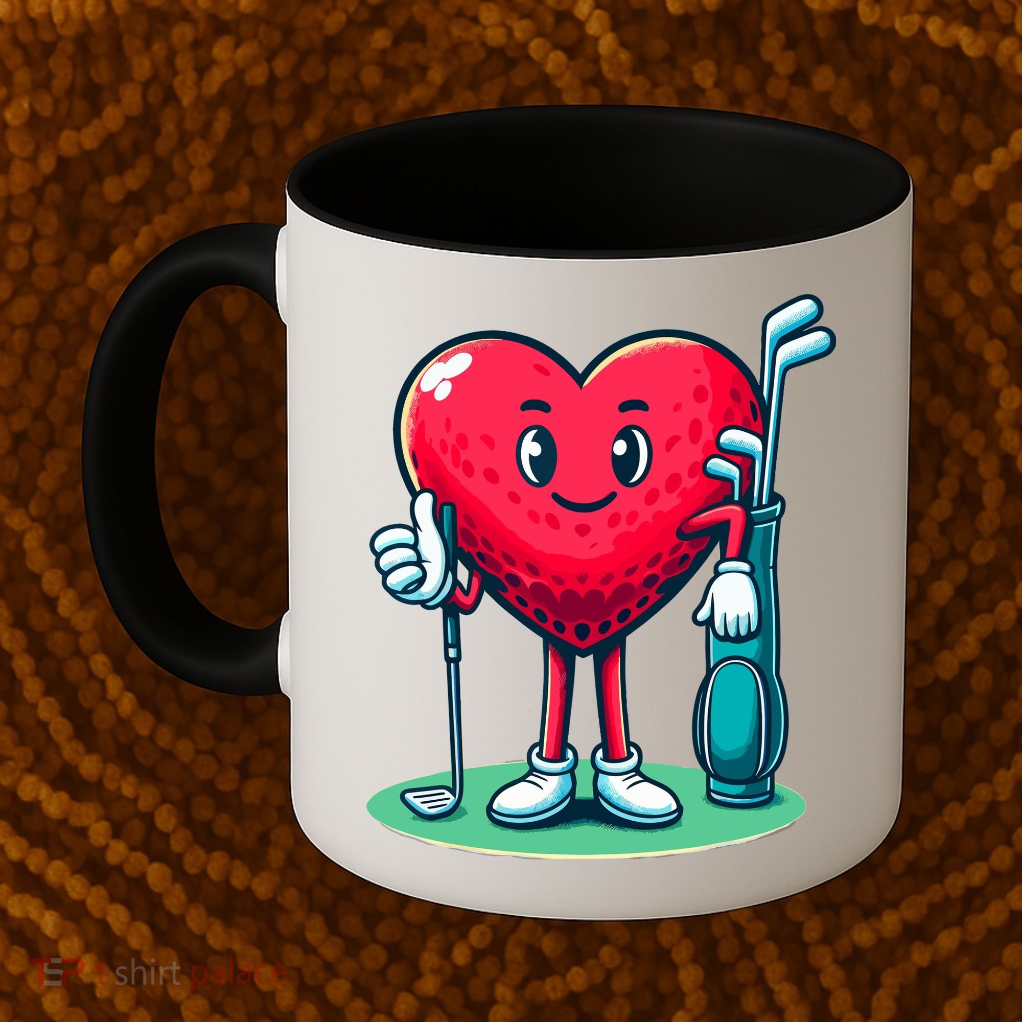 ValentineS Day Heart Shaped Golf Lovers Player Golfers Coffee Mug