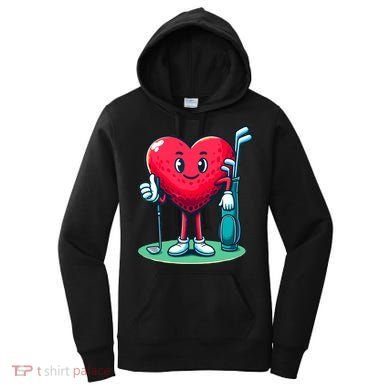 ValentineS Day Heart Shaped Golf Lovers Player Golfers Women's Hoodie