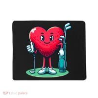 ValentineS Day Heart Shaped Golf Lovers Player Golfers Mousepad thumb 0