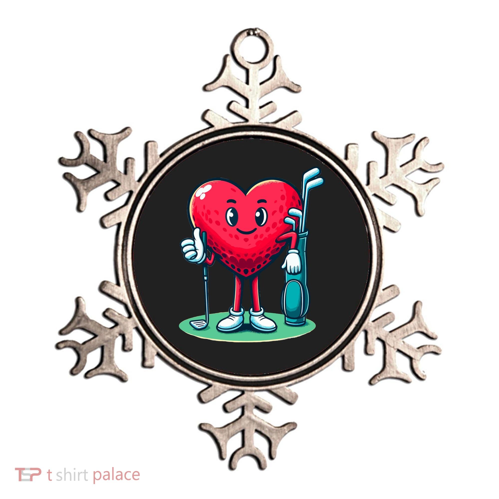ValentineS Day Heart Shaped Golf Lovers Player Golfers Ornament