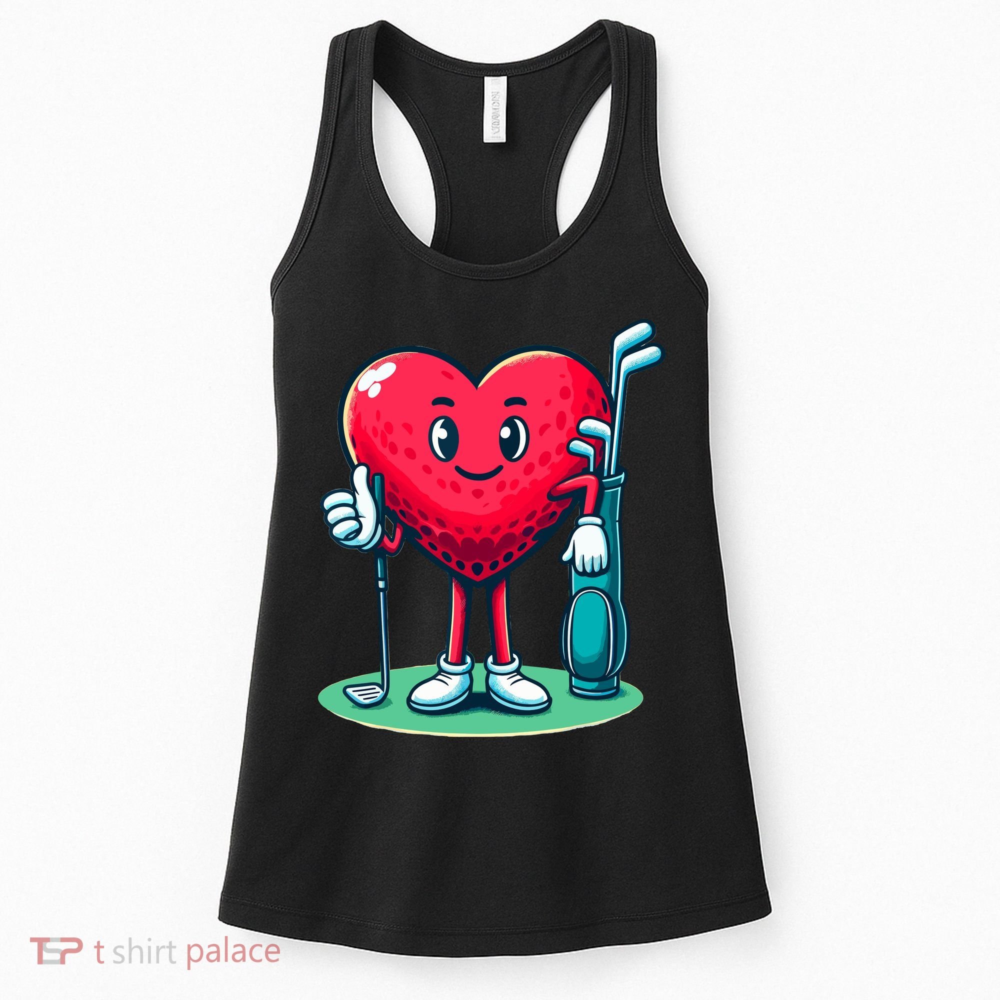 ValentineS Day Heart Shaped Golf Lovers Player Golfers Women's Tank Top