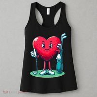 ValentineS Day Heart Shaped Golf Lovers Player Golfers Women's Tank Top thumb 3