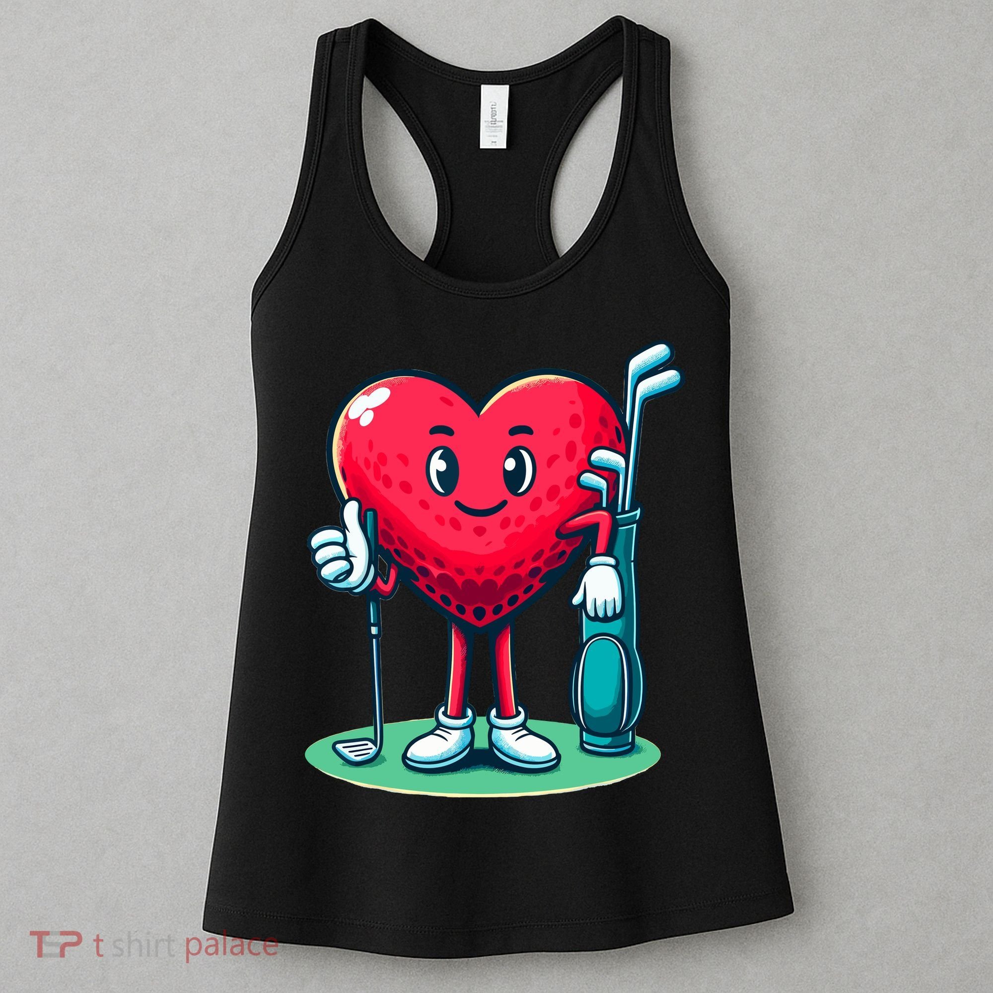 ValentineS Day Heart Shaped Golf Lovers Player Golfers Women's Tank Top