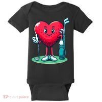 ValentineS Day Heart Shaped Golf Lovers Player Golfers Baby Bodysuit thumb 0