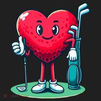 ValentineS Day Heart Shaped Golf Lovers Player Golfers Hat thumb 2