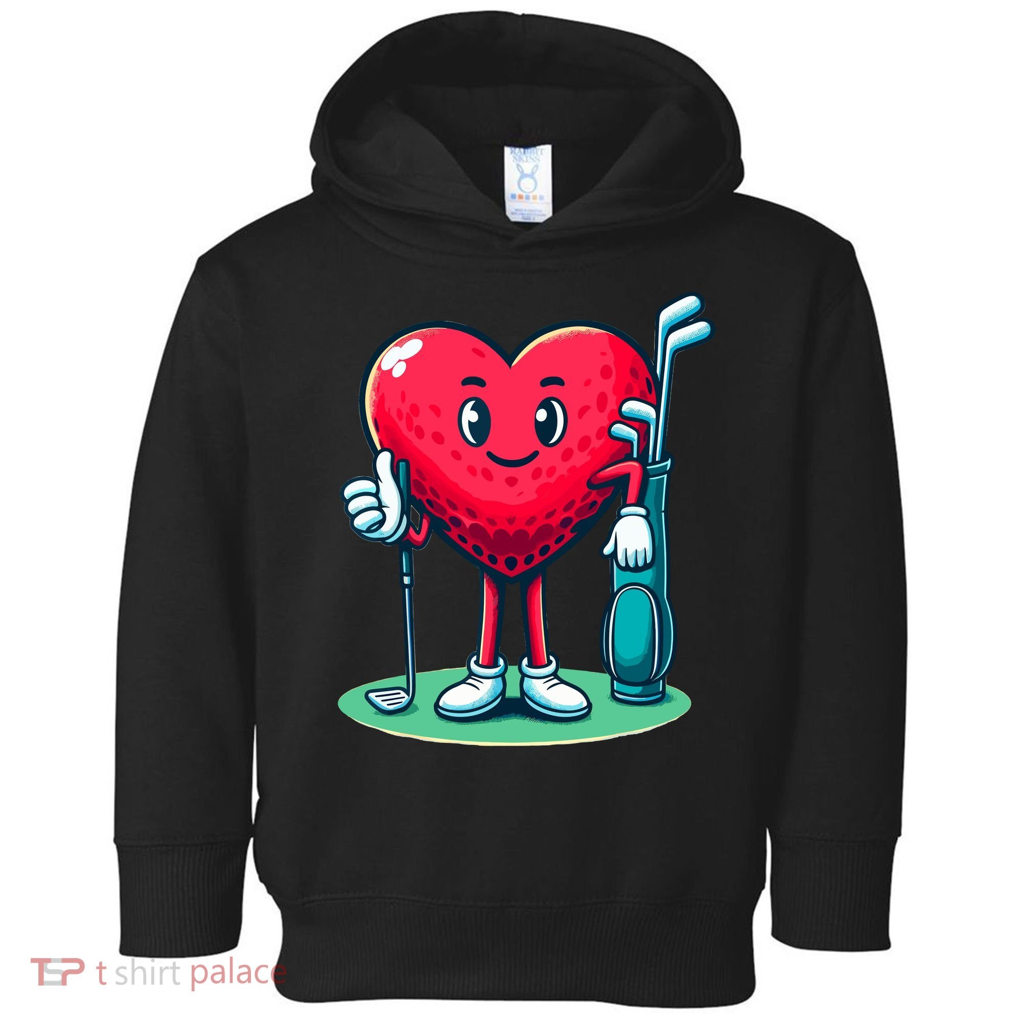 ValentineS Day Heart Shaped Golf Lovers Player Golfers Toddler Hoodie