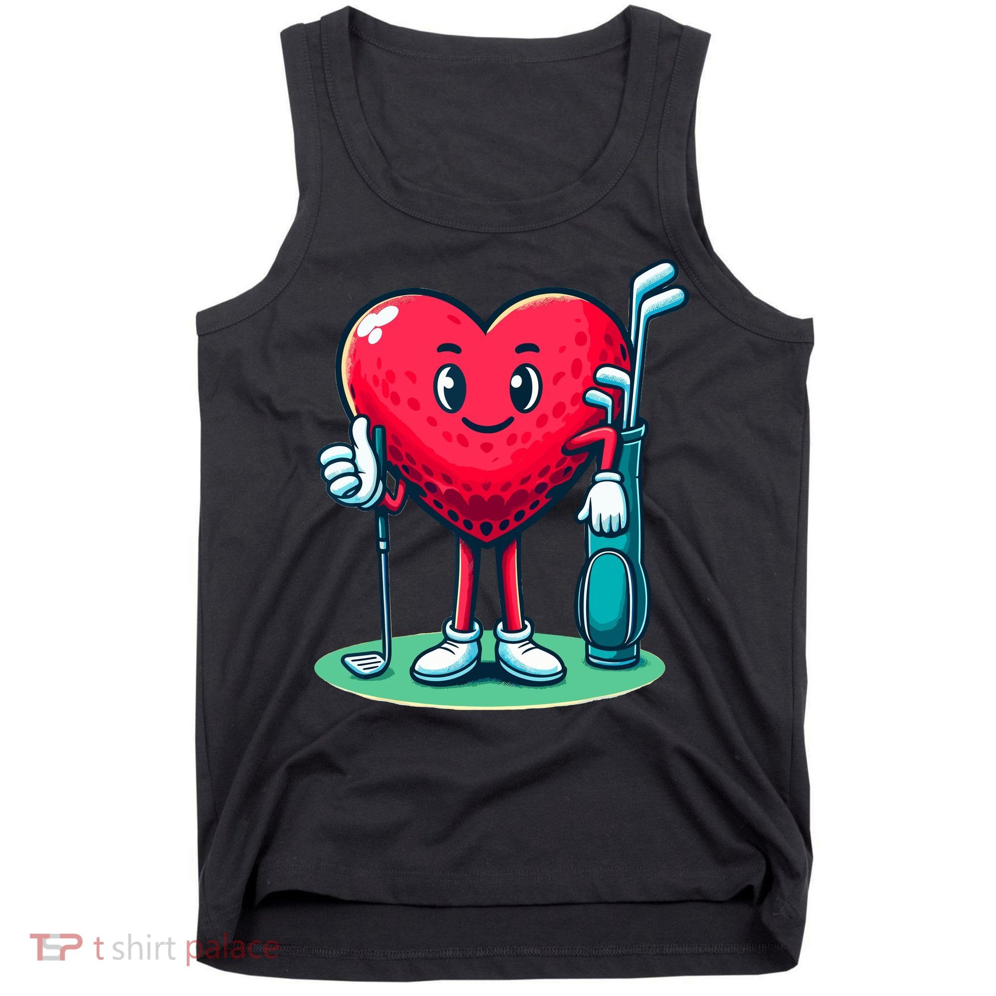 ValentineS Day Heart Shaped Golf Lovers Player Golfers Tank Top