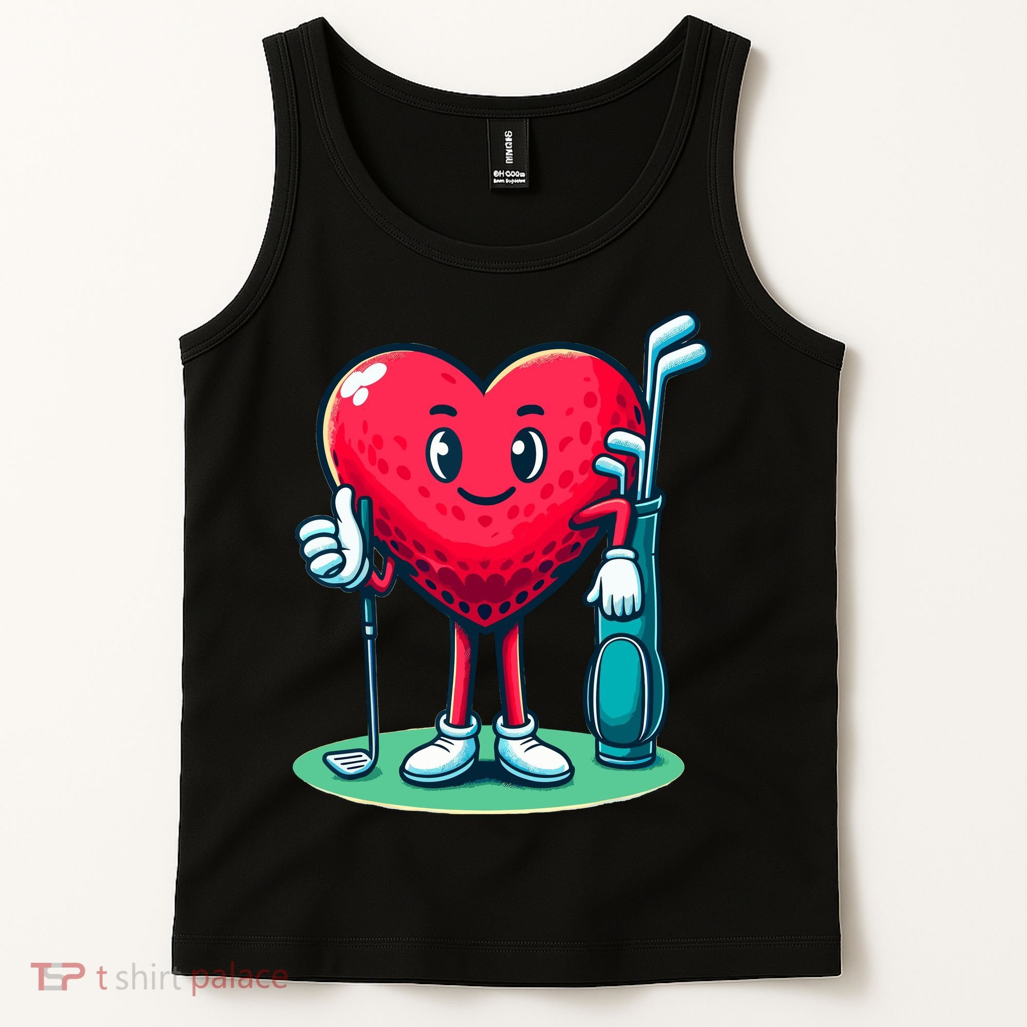 ValentineS Day Heart Shaped Golf Lovers Player Golfers Tank Top