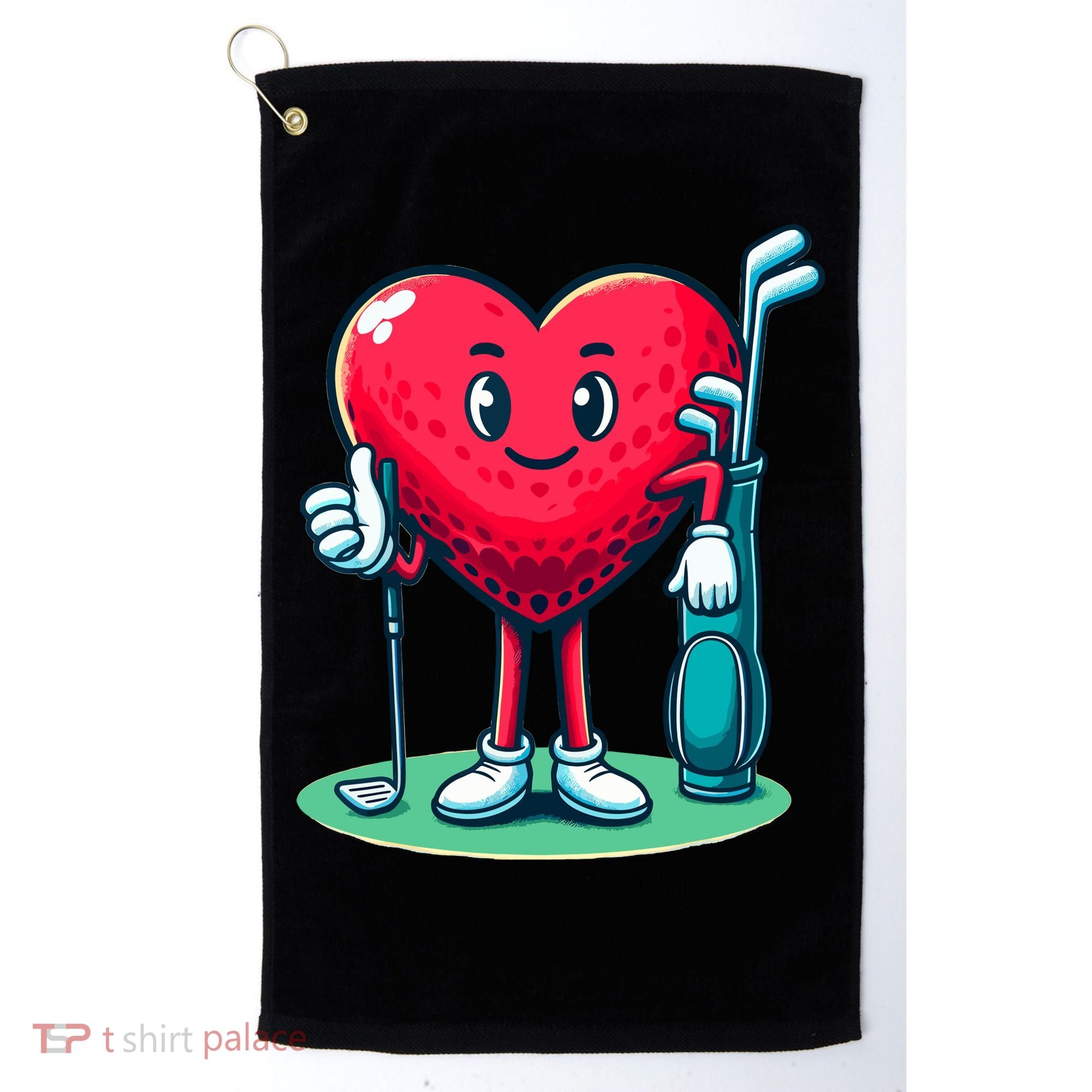 ValentineS Day Heart Shaped Golf Lovers Player Golfers Golf Towel