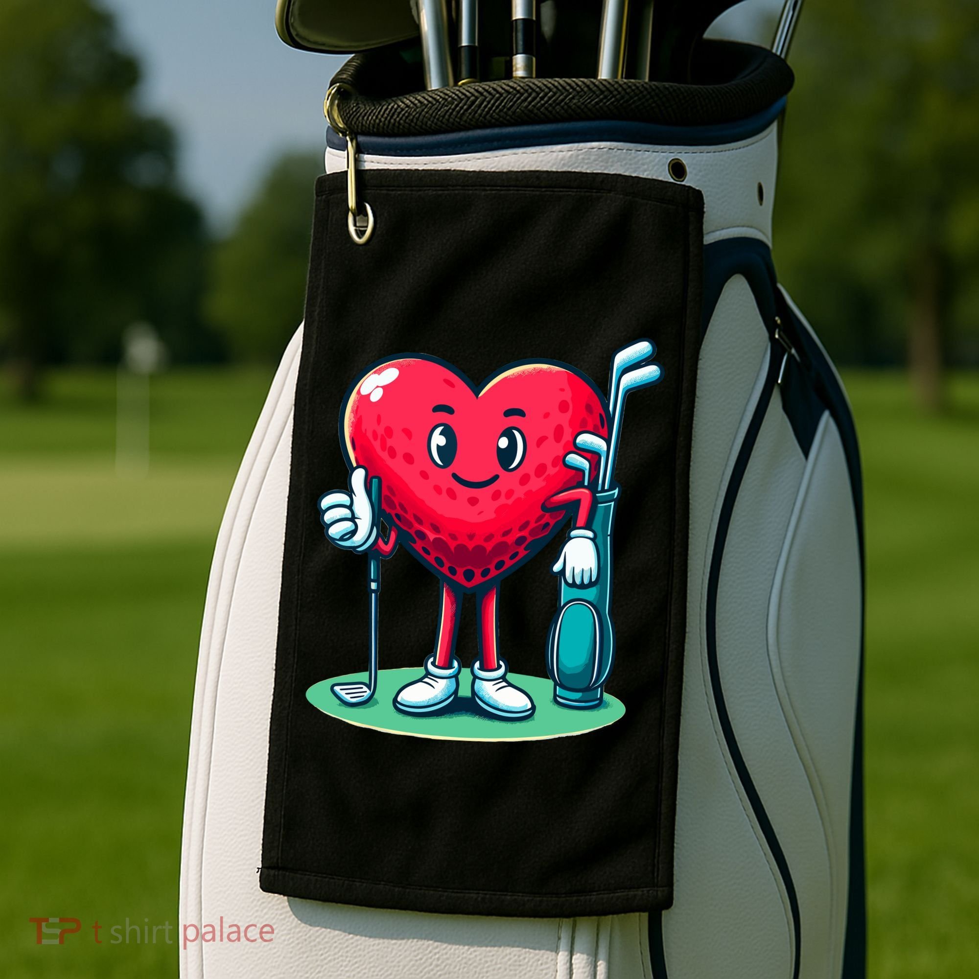 ValentineS Day Heart Shaped Golf Lovers Player Golfers Golf Towel