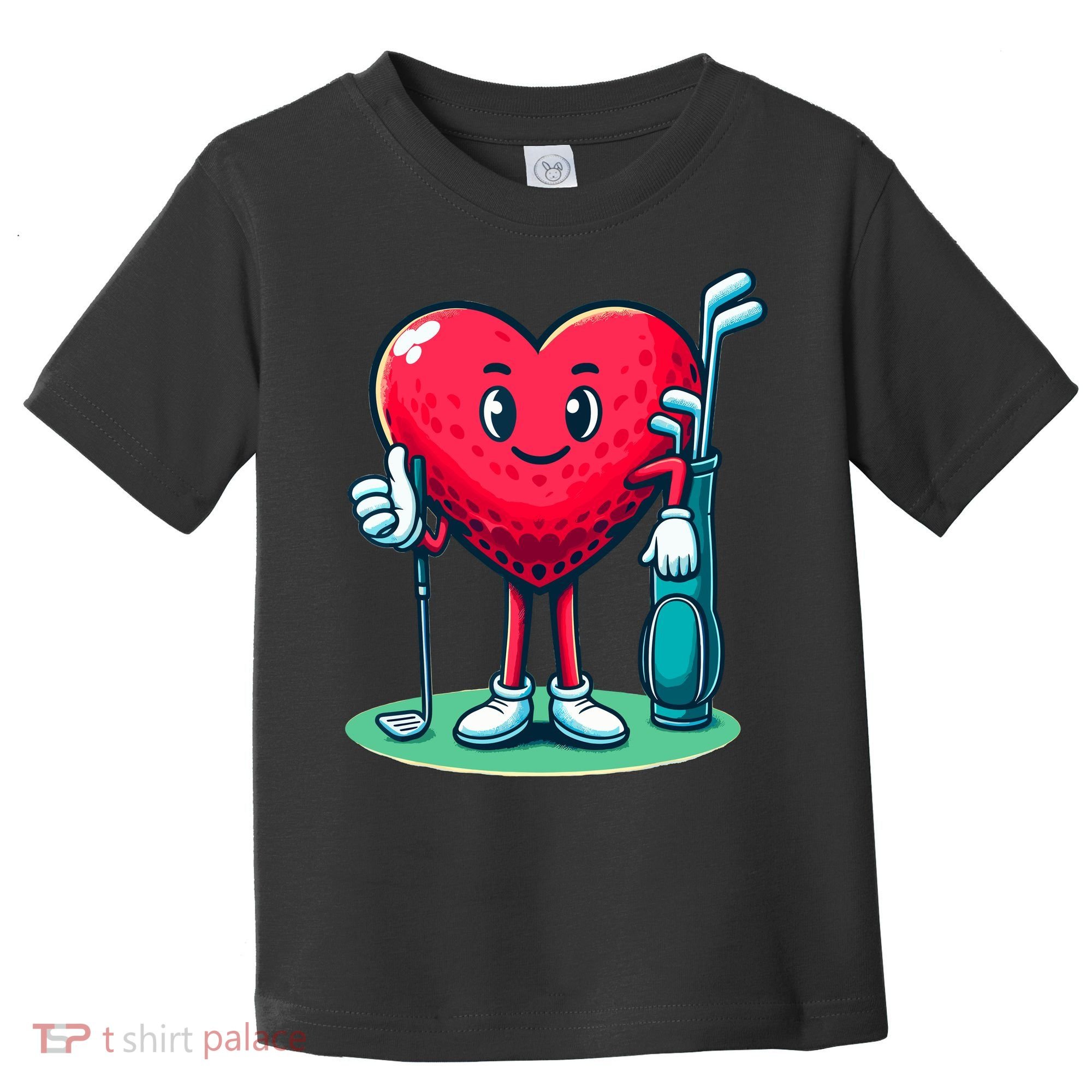 ValentineS Day Heart Shaped Golf Lovers Player Golfers Toddler T-Shirt