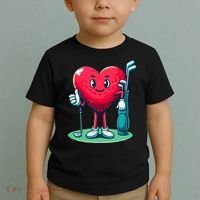 ValentineS Day Heart Shaped Golf Lovers Player Golfers Toddler T-Shirt thumb 2