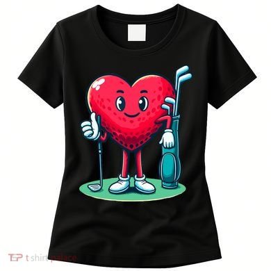ValentineS Day Heart Shaped Golf Lovers Player Golfers Women's T-Shirt