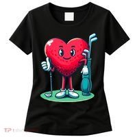 ValentineS Day Heart Shaped Golf Lovers Player Golfers Women's T-Shirt thumb 0