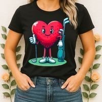 ValentineS Day Heart Shaped Golf Lovers Player Golfers Women's T-Shirt thumb 2