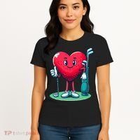 ValentineS Day Heart Shaped Golf Lovers Player Golfers Women's T-Shirt thumb 4