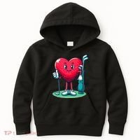 ValentineS Day Heart Shaped Golf Lovers Player Golfers Kids Hoodie thumb 0